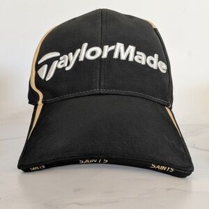 TaylorMade Black and Gold Saints Golf Hat